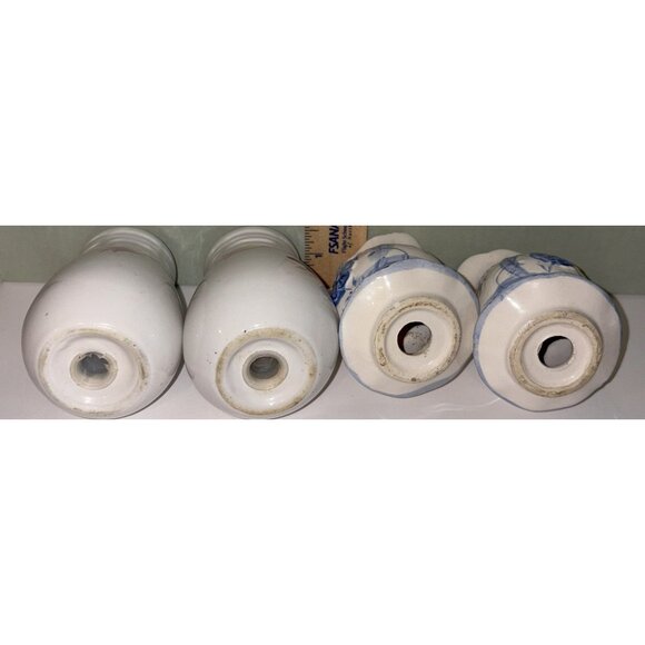 Vintage Salt Pepper Lot Shakers Floral Country Rural Fruit Pincher Jug Brown - Picture 4 of 5